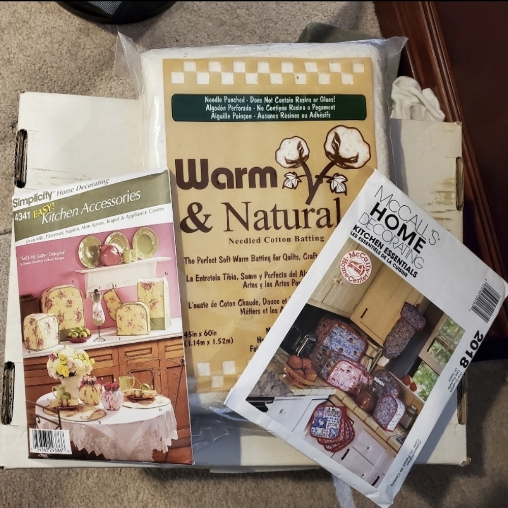 Patterns for kitchen essentials and cotton batting